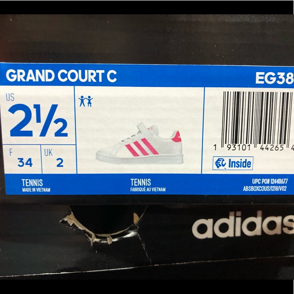 adidas Little Girls Grand Court Stay-Put sneakers - Picture 11 of 13
